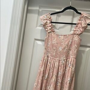August Sky Women's Smocked Floral Midi Dress